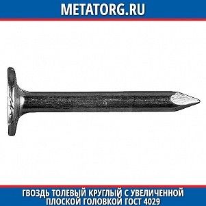 Гвоздь толевый круглый с увеличенной плоской головкой 2,0x25 ГОСТ 4029